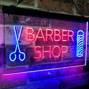 Jamestown Sign Installation indoor lighted barbershop custom signage 300x300